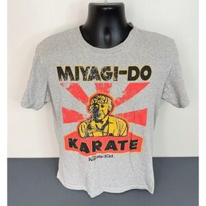 Chemistry Men's Miyagi Do Karate Kid Graphic Short Sleeve T-Shirt Gray Medium